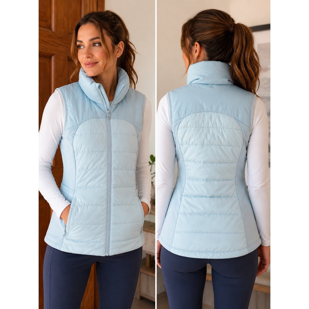 Lululemon Down For It All Vest Light Blue Puffer Running Size 14